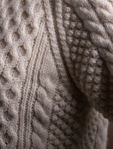 Honeycomb Handknit Cardigan - Natural White
