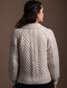 Honeycomb Handknit Cardigan - Natural White