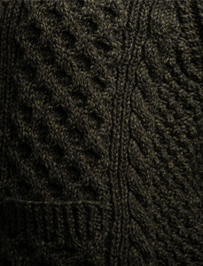 Honey Comb Handknit Cardigan - Moss Green