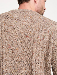 Donegal Aran Crew Sweater - Light Honey