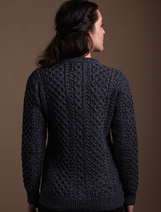 Merino Cable Knit Lumber Cardigan - Slate Grey