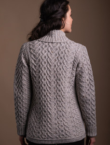 One Button Aran Cardigan - Oatmeal