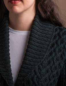 One Button Aran Cardigan - Cedar