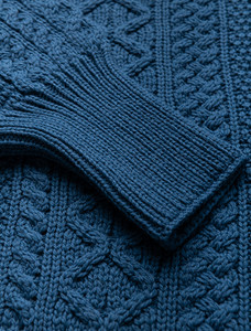 Women's Merino Wool Aran Cable Cardigan - Bermuda
