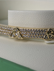 Gold Plated Crystal Trinity Knot Bangle