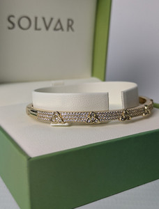 Gold Plated Crystal Trinity Knot Bangle
