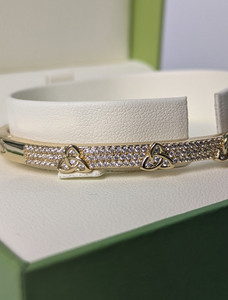 Gold Plated Crystal Trinity Knot Bangle