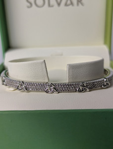 Rhodium Crystal Trinity Knot Bangle