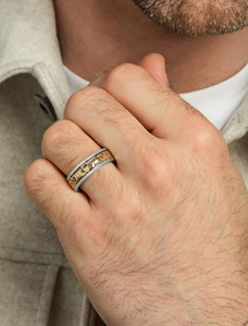 Gold & Silver Gents Claddagh Band