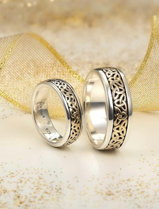 Gents Silver & Gold Trinity Knot Ring
