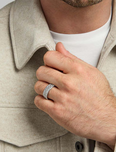 Silver Gents Trinity Oxidised Knot Ring