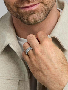 Silver Gents Trinity Oxidised Knot Ring