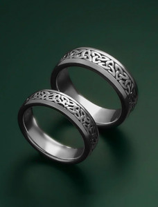 Silver Gents Trinity Oxidised Knot Ring