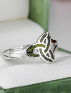 Trinity Knot Ring Connemara Marble 