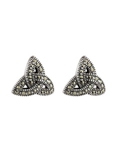 Silver Marcasite Trinity Knot Earrings