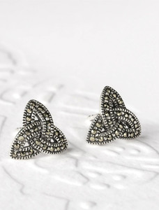 Silver Marcasite Trinity Knot Earrings