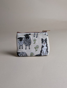 Tapestry Zip Coin Purse Sheep & Dog
