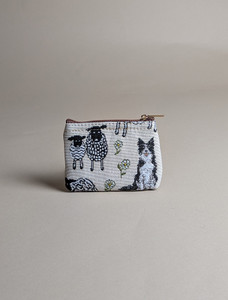 Tapestry Zip Coin Purse Sheep & Dog