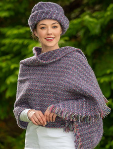 Wool Country Stole - Connemara Violet