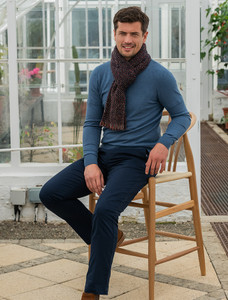 Atlantic Scarf - Charcoal, Blue & Red