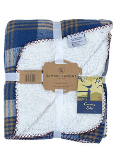 Country Lodge Tweed Throw - Blue