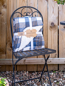 Country Lodge Tweed Throw - Blue