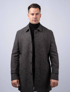 Men's Tweed City Coat - Smoke