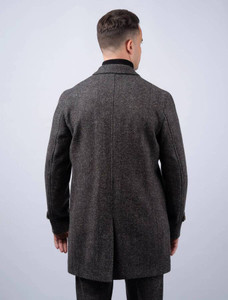 Men's Tweed City Coat - Smoke