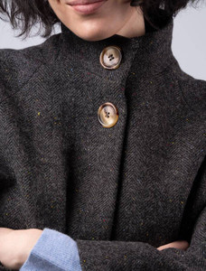 Women's Tweed Cape coat -  Smoke