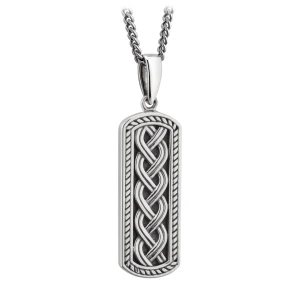 Silver Oxidised Celtic Ingot Pendant