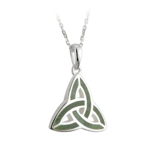 Silver Connemara Marble Trinity Knot Pendant