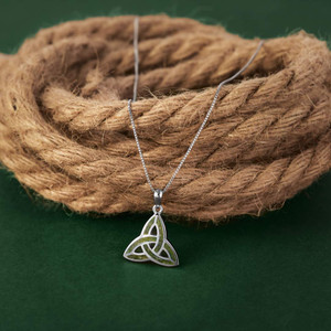 Silver Connemara Marble Trinity Knot Pendant