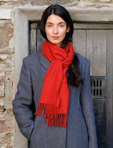 Merino Luxury Wool Scarf - Solid Red