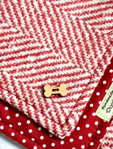 Tweed Doggy Neckerchief Bandana - Candy Stripe