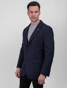 Ryan Dark Navy Classic Fit Tweed Jacket And Blazer