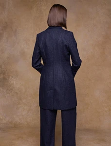 Isabella Tweed Coat - Imperial Blue