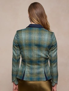 Sasha Tweed Blazer - Ocean Check