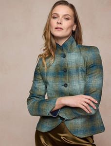 Sasha Tweed Blazer - Ocean Check