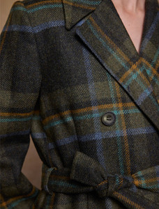 Clodagh Wool Coat - Sage Emerald Check
