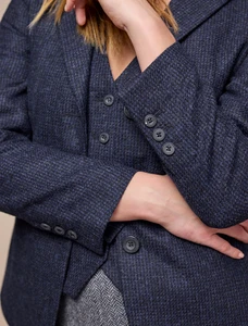 Tara Tweed Hacking Jacket - Imperial Blue