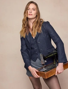 Tara Tweed Hacking Jacket - Imperial Blue