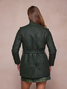 Meave Tweed Jacket - Green Herringbone