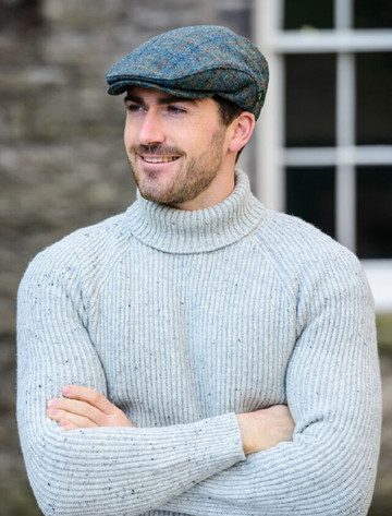 Trinity Tweed Flat Cap - Brown And Navy Check