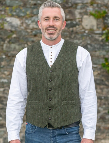McDonagh Tweed Herringbone Wool Waistcoat