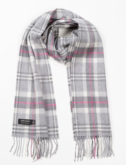 Merino Luxury Wool Scarf - Grey Pink