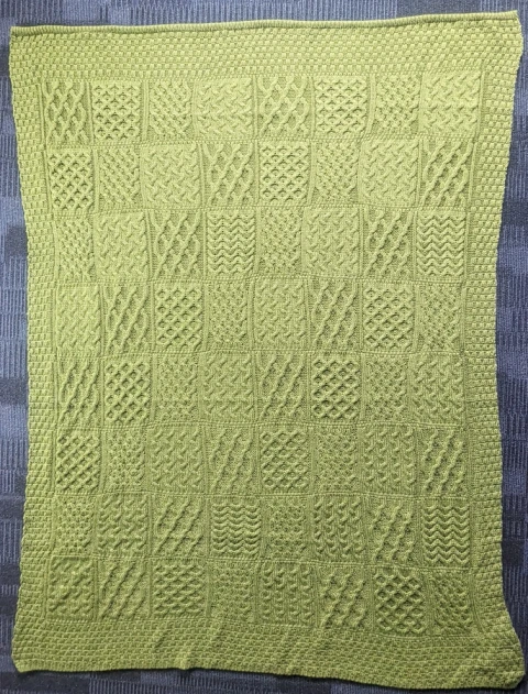 Luxury Merino Patchwork Throw - color: Grass; type: Isolated