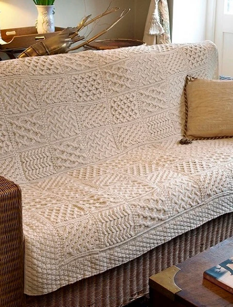 Luxury Merino Patchwork Throw - color: Parsnip; type: Front