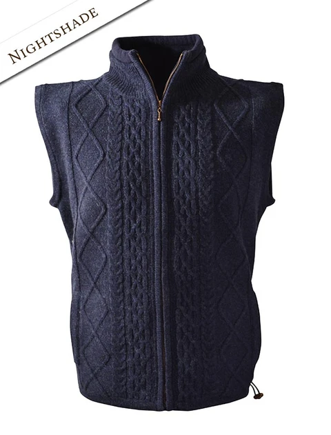 Windproof Aran Style Bodywarmer - Nightshade