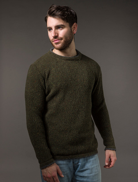 Roundstone Cashmere Crew Neck Sweater  -Loden