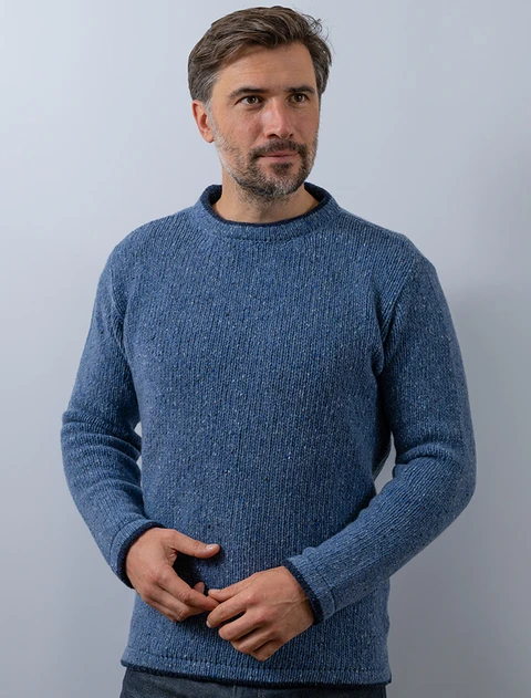 Roundstone Cashmere Crew Neck Sweater  - Blue Ocean